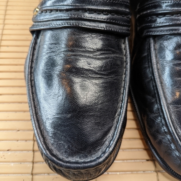 Florsheim Men's Loafer Size 12 EEE Como Black Leather Dress Shoes - Picture 5 of 11